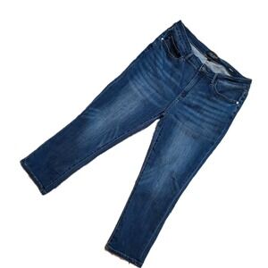 Judy Blue Womens Capri Fit Blue Jeans Size 32 Dark Denim Los Angeles Stretch